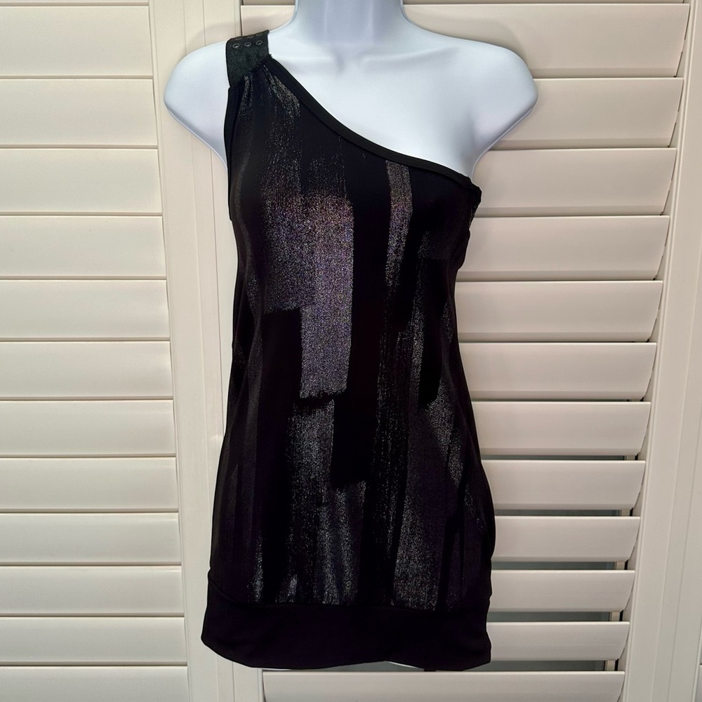 Salvage Black One-Shoulder Dress/Top Sz S